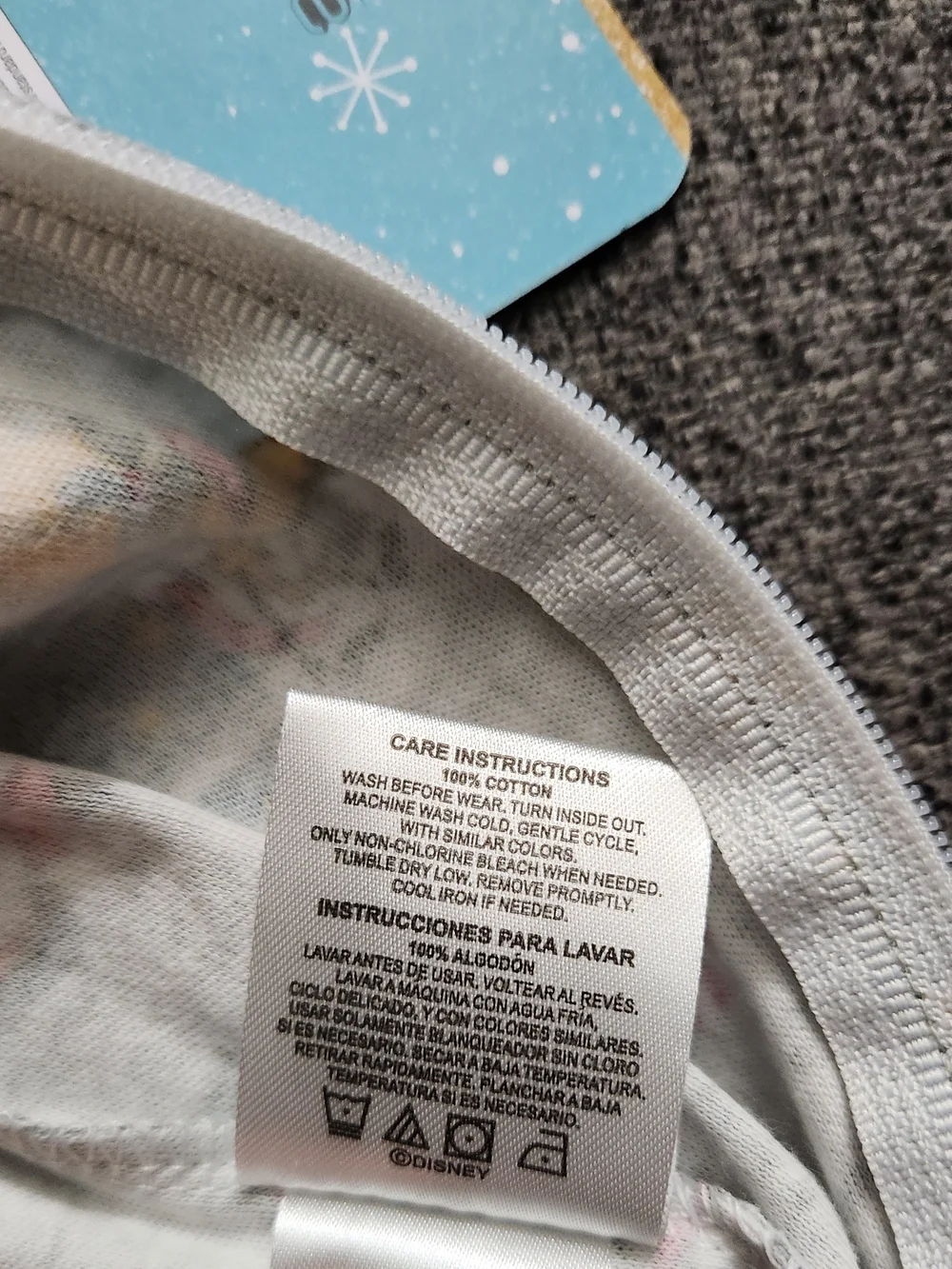 Disney Holiday Mickey & Friends Gray Footed One-Piece For Baby Size 0/3M
